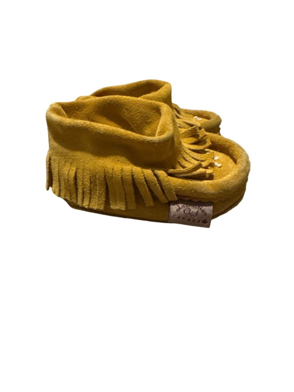 Cozy Mustard Moccasins for Kids